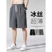 FB4250 男士夏季港風素款冰絲運動五分短褲