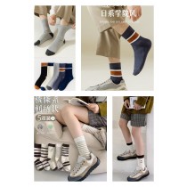 FB4684 男女款日系學院風運動中筒襪 (一組5雙)
