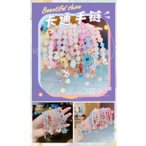 FB3630 繽紛彩色透明串珠兒童手鍊 (一組3條入)