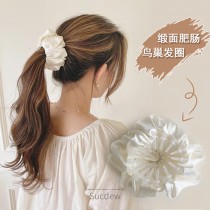 FB3093 熱銷盤髮神器~韓風系緞面款鳥巢丸子頭盤髮髮圈 (一組2入)